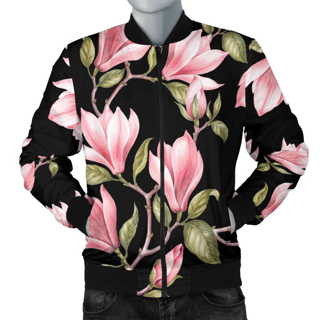 Magnolia Pattern Print Design MAG03 Men Bomber Jacket
