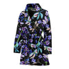 Lavender Dragonfly Pattern Print Design LV03 Women Bathrobe