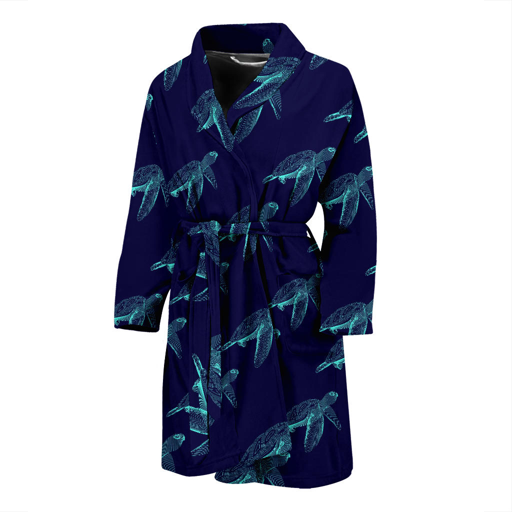 Sea Turtle Pattern Print Design T04 Men Bathrobe