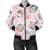 Cupcake Pattern Print Design CP03 Women Bomber Jacket