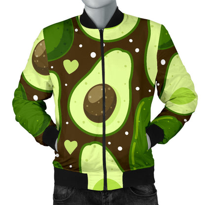 Avocado Pattern Print Design AC04 Men Bomber Jacket
