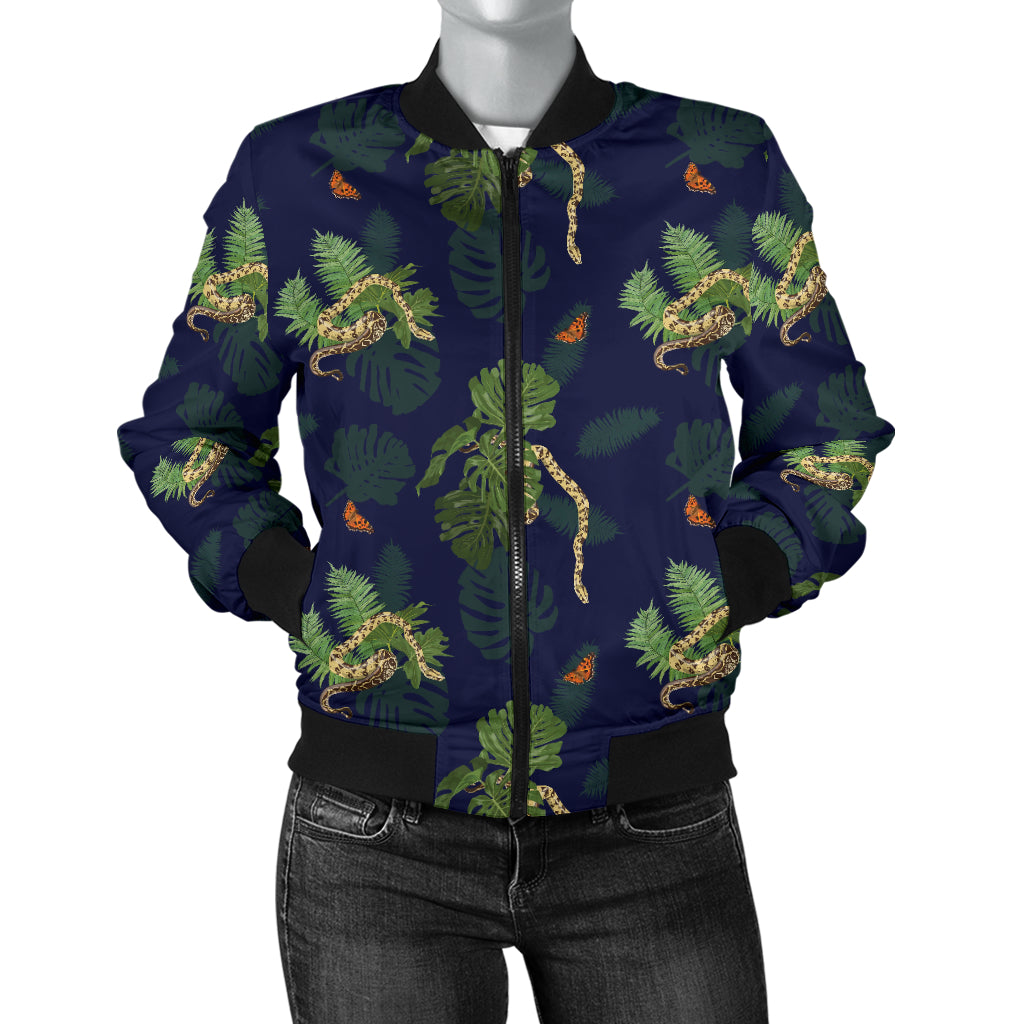 Boa Pattern Print Design 02 Women's Bomber Jacket