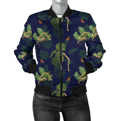 Boa Pattern Print Design 02 Women's Bomber Jacket