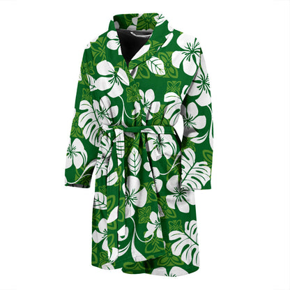 Hawaiian Themed Pattern Print Design H016 Men Bathrobe