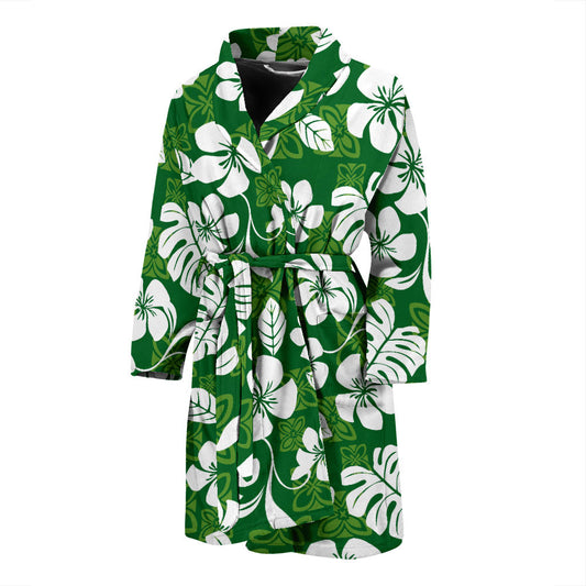 Hawaiian Themed Pattern Print Design H016 Men Bathrobe