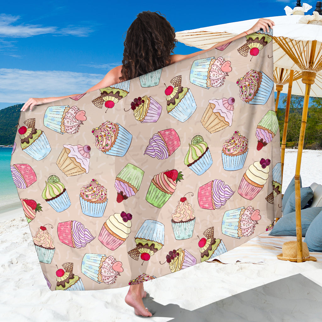 Cupcake Pattern Print Design CP06 Sarong Pareo Wrap