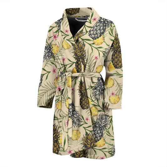 Pineapple Pattern Print Design PP012 Men Bathrobe