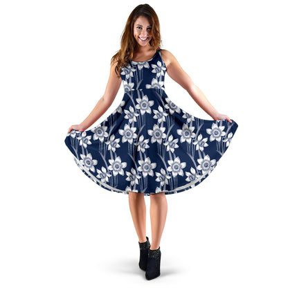 Daffodils Pattern Print Design DF09 Midi Dress
