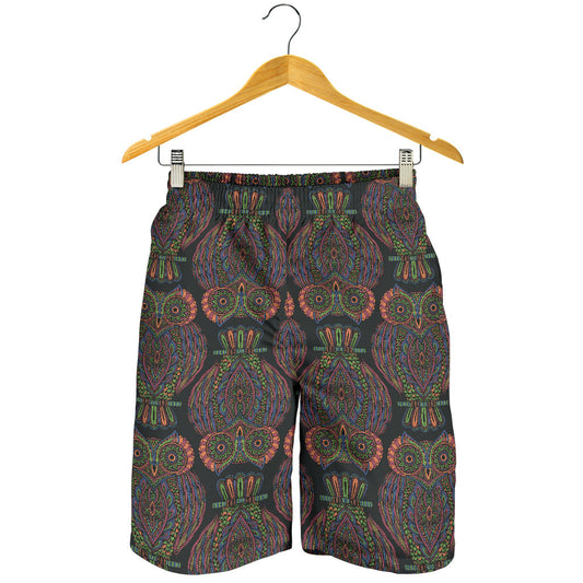 Owl Pattern Print Design A05 Mens Shorts