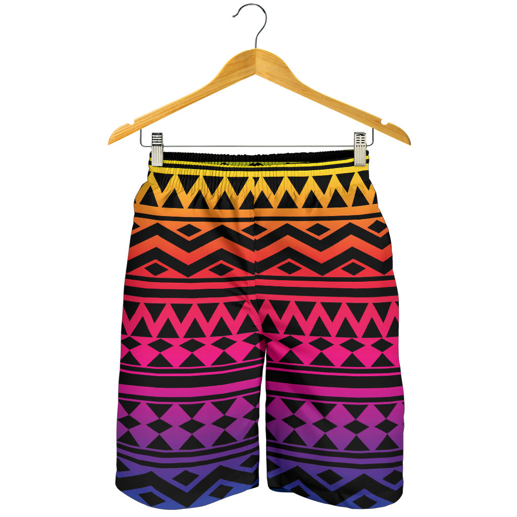 Rainbow Tribal Pattern Print Design A02 Mens Shorts