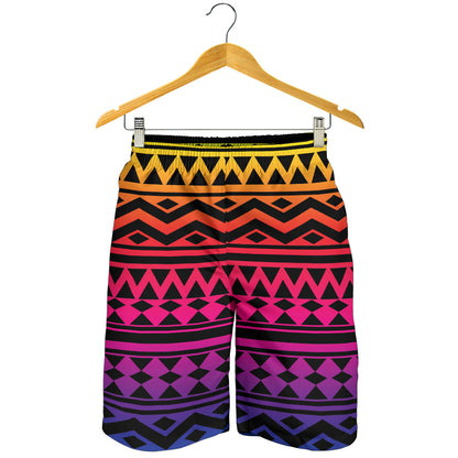 Rainbow Tribal Pattern Print Design A02 Mens Shorts