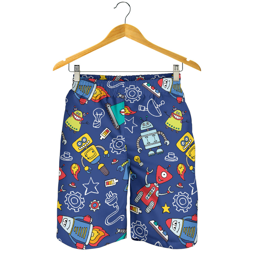 Robot Pattern Print Design A03 Mens Shorts