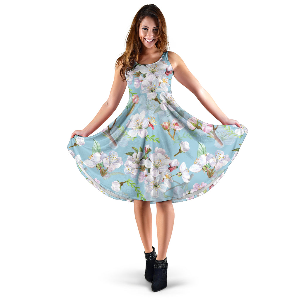 Apple blossom Pattern Print Design AB06 Midi Dress