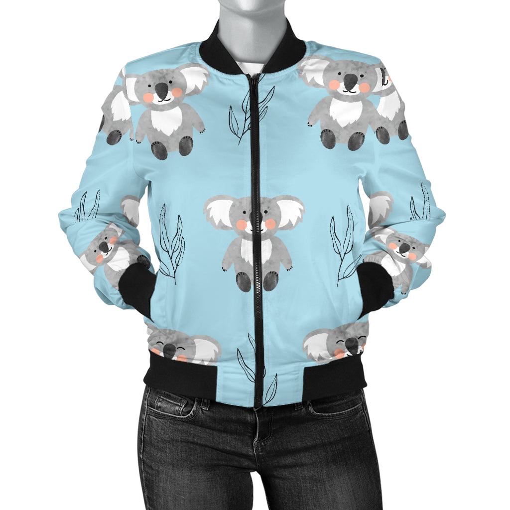 Koala Pattern Print Design 01 Women's Bomber Jacket