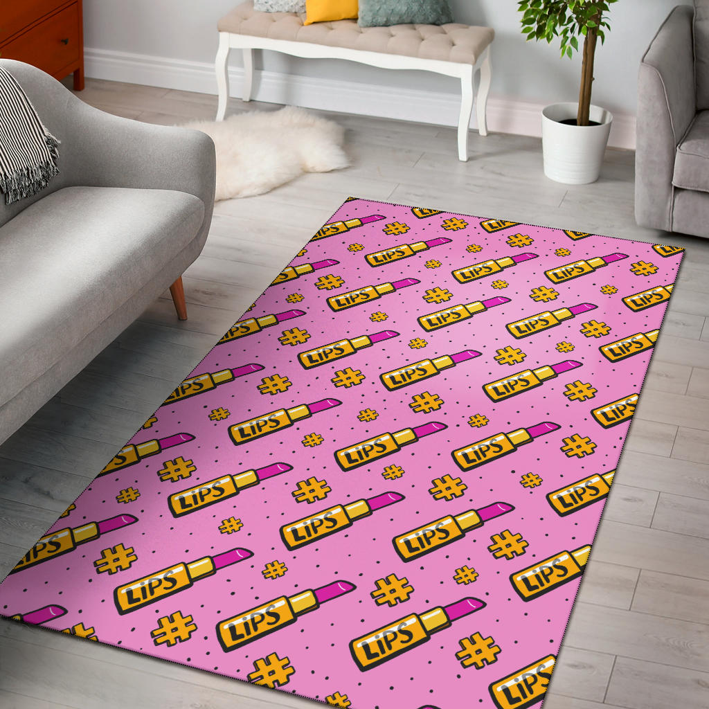 Lipstick Pattern Print Design LT03 Area Rugs