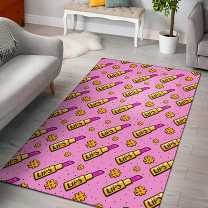 Lipstick Pattern Print Design LT03 Area Rugs