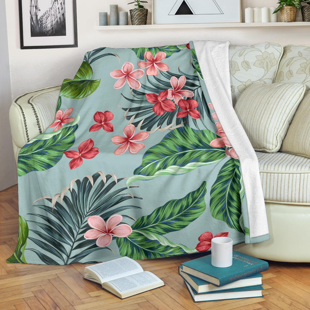 Plumeria Pattern Print Design PM027 Fleece Blanket