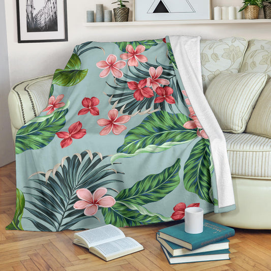Plumeria Pattern Print Design PM027 Fleece Blanket