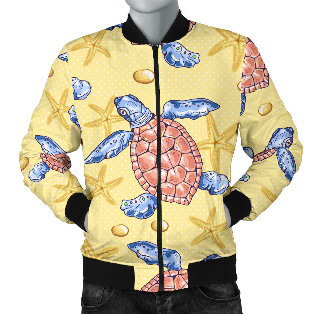 Sea Turtle Pattern Print Design T06 Men Bomber Jacket