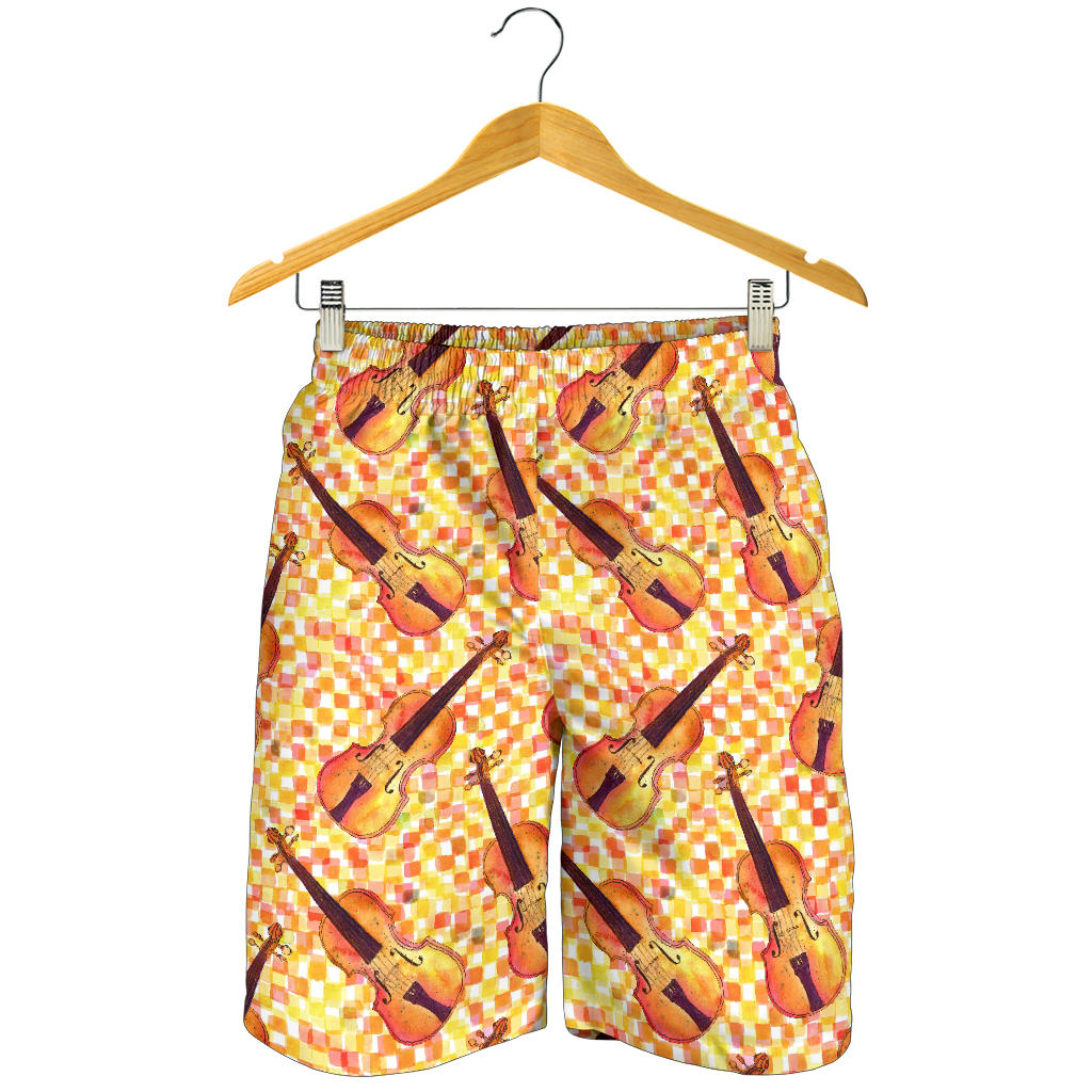 Violin Pattern Print Design 03 Mens Shorts