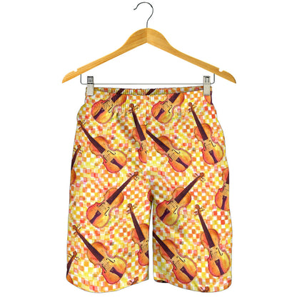 Violin Pattern Print Design 03 Mens Shorts