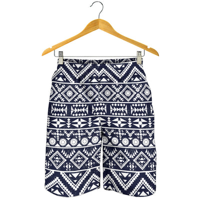 Blue White Tribal Aztec Mens Shorts