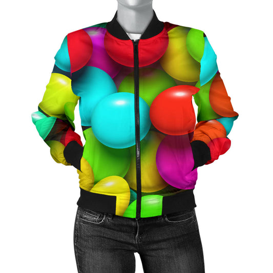Candy Pattern Print Design CA03 Women Bomber Jacket