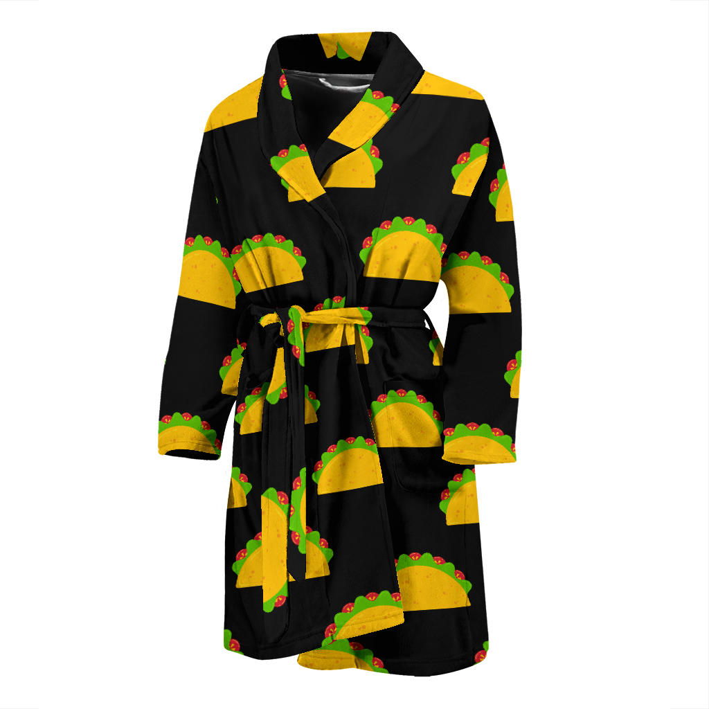 Taco Pattern Print Design TC06 Men Bathrobe