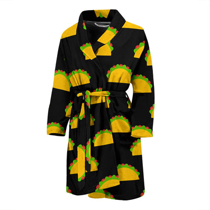 Taco Pattern Print Design TC06 Men Bathrobe