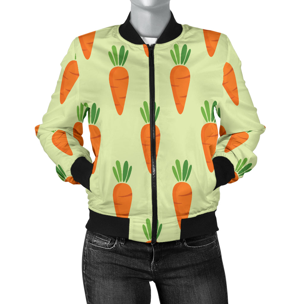 Carrot Pattern Print Design 02 Women's Bomber Jacket