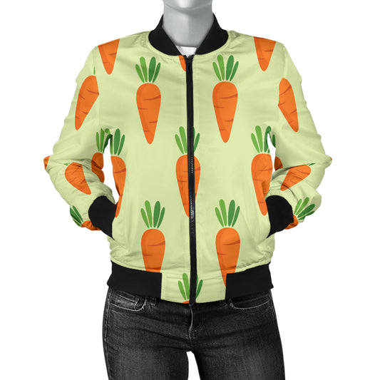 Carrot Pattern Print Design 02 Women's Bomber Jacket