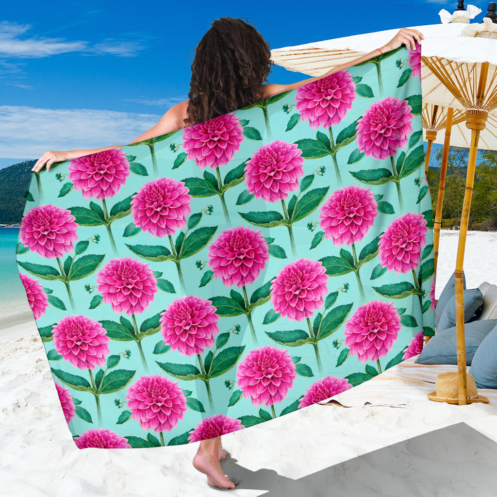 Dahlia Pattern Print Design DH08 Sarong Pareo Wrap