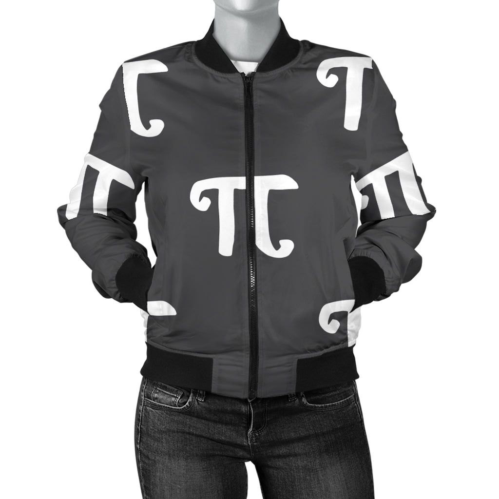 Pi Day Pattern Print Design A01 Women's Bomber Jacket