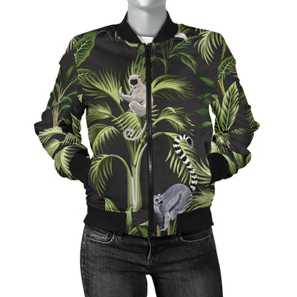 Rainforest Pattern Print Design RF05 Women Bomber Jacket