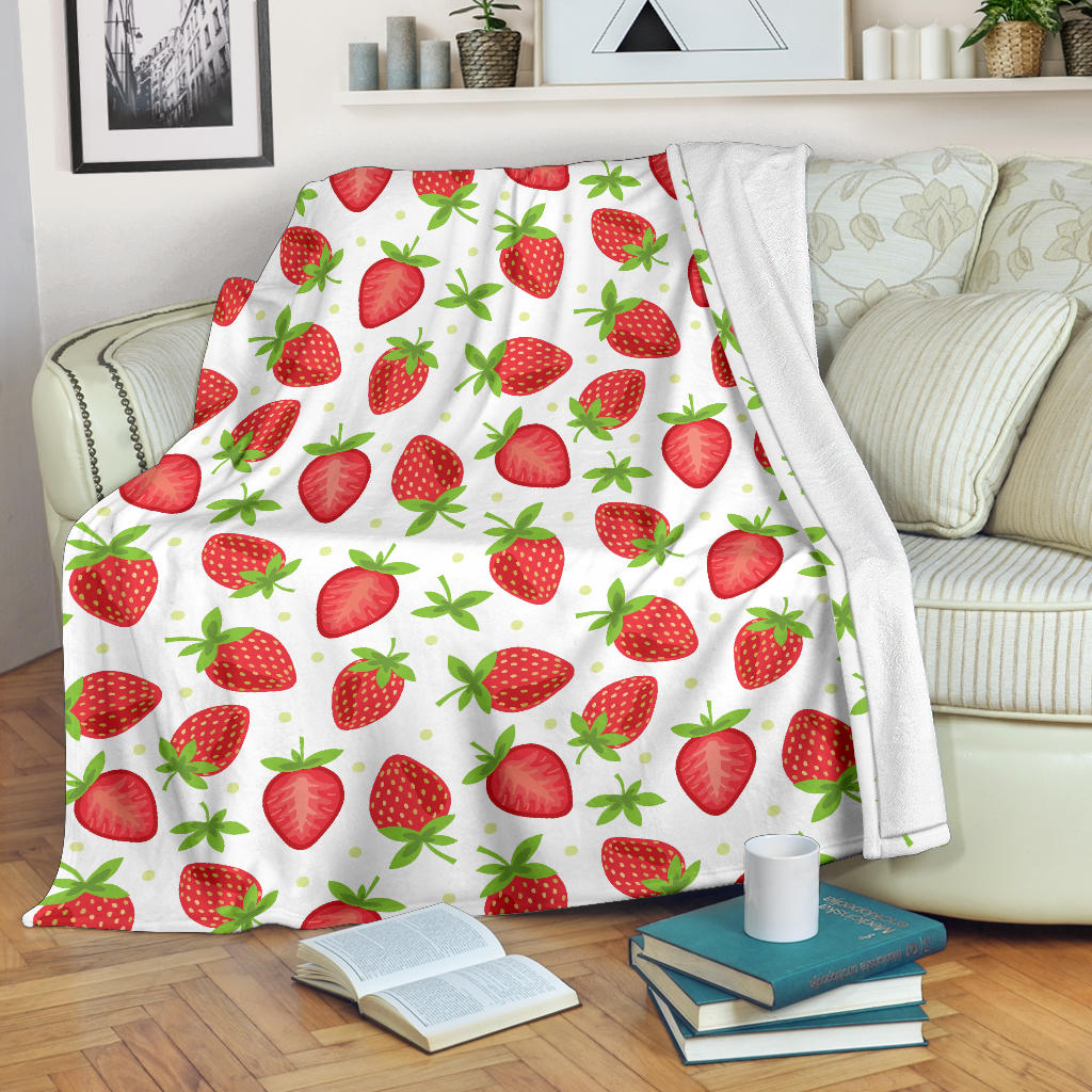Strawberry Pattern Print Design SB07 Fleece Blanket