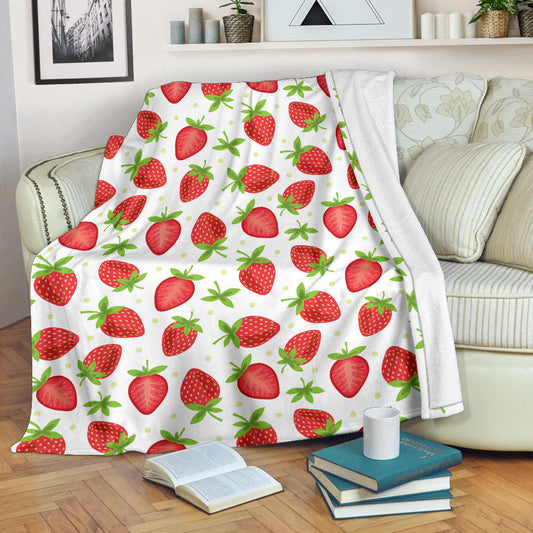 Strawberry Pattern Print Design SB07 Fleece Blanket