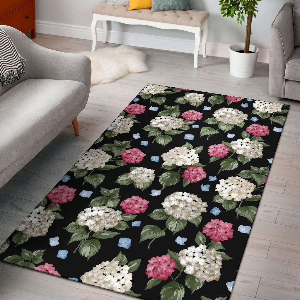 Hydrangea Pattern Print Design HD09 Area Rugs