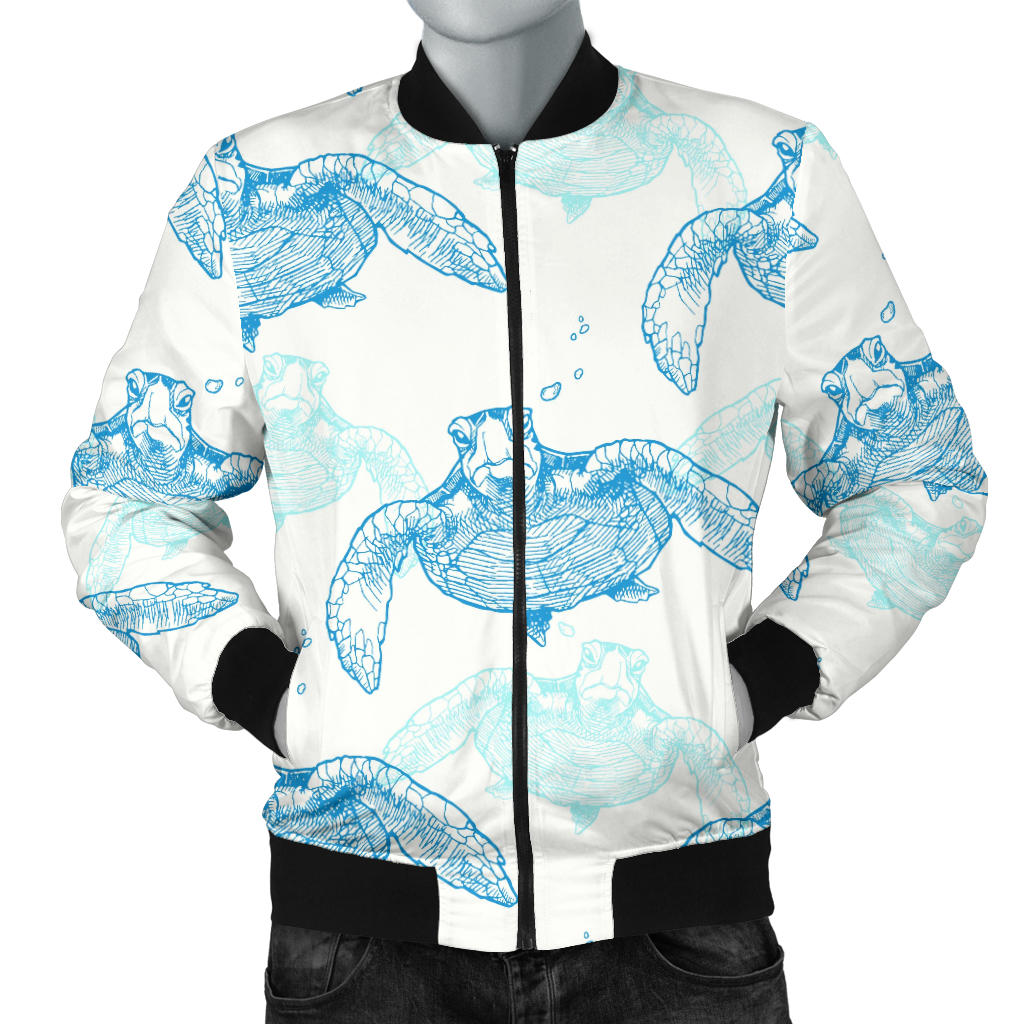 Sea Turtle Pattern Print Design T01 Men Bomber Jacket