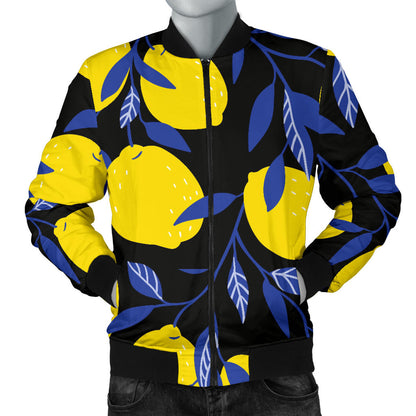 Lemon Pattern Print Design LM01 Men Bomber Jacket