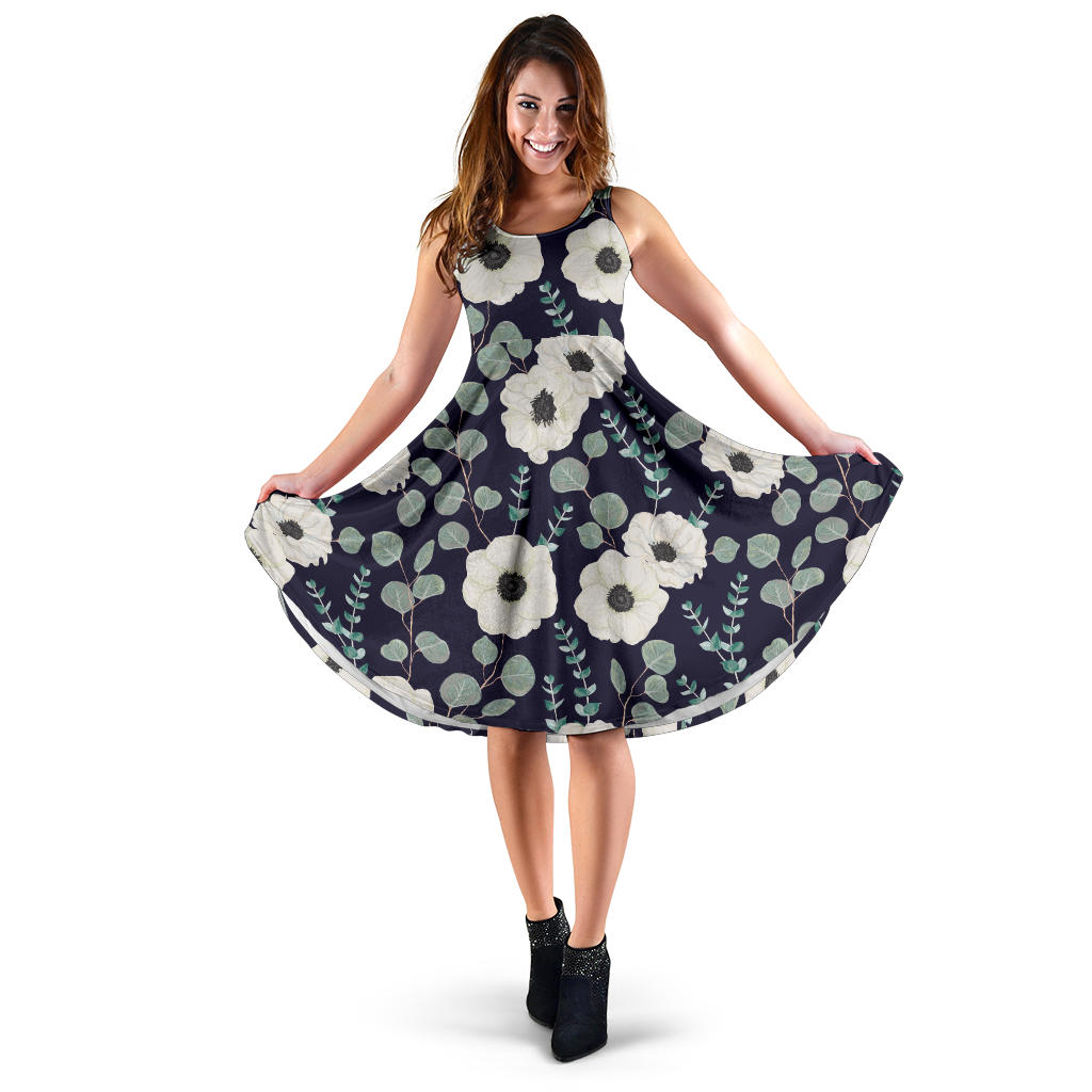 Anemone Pattern Print Design AM01 Midi Dress