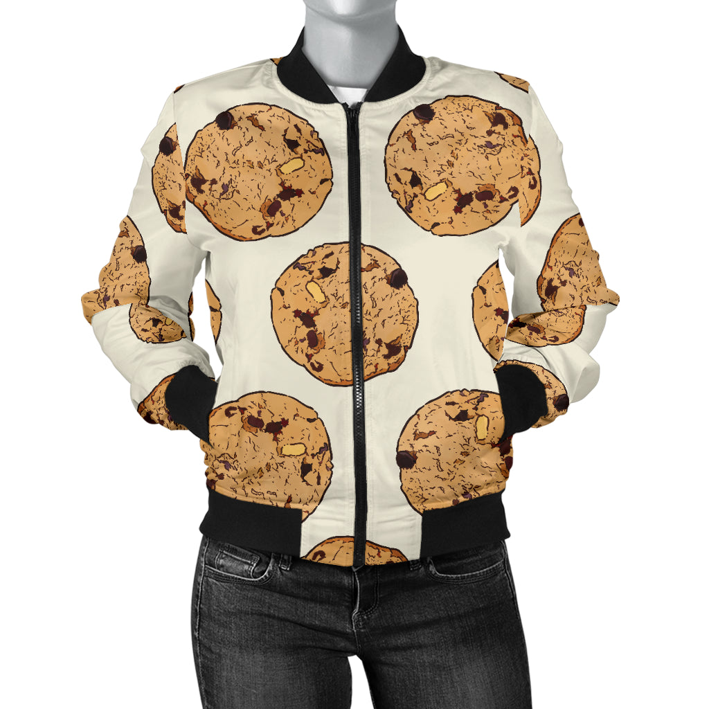 Cookie Pattern Print Design 05 Women's Bomber Jacket