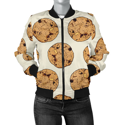 Cookie Pattern Print Design 05 Women's Bomber Jacket