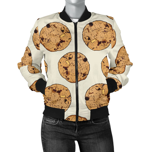 Cookie Pattern Print Design 05 Women's Bomber Jacket