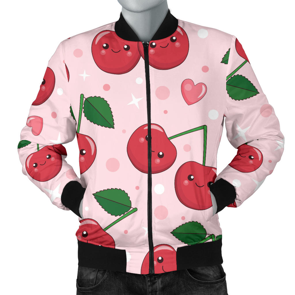 Cherry Pattern Print Design CH02 Men Bomber Jacket