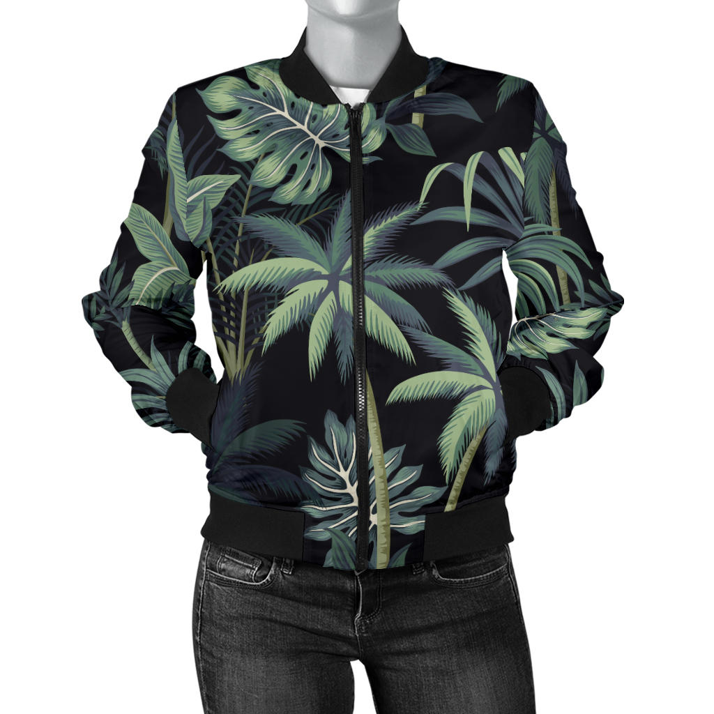Rainforest Pattern Print Design RF02 Women Bomber Jacket