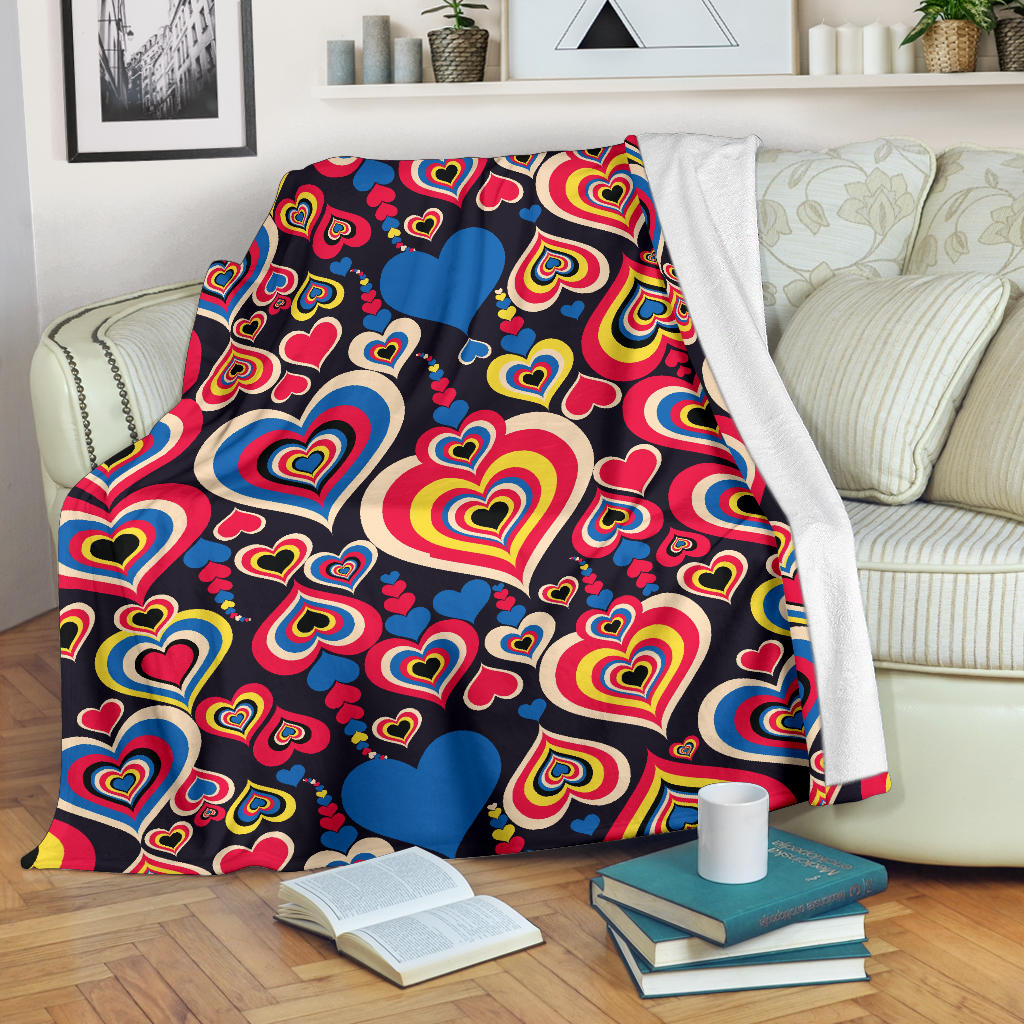 Heart Pattern Print Design HE08 Fleece Blanket