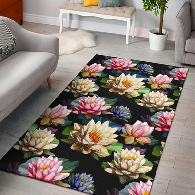 Water Lily Pattern Print Design WL02 Area Rugs