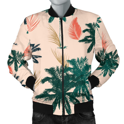 Palm Tree Pattern Print Design PT014 Men Bomber Jacket