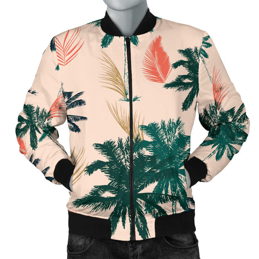 Palm Tree Pattern Print Design PT014 Men Bomber Jacket