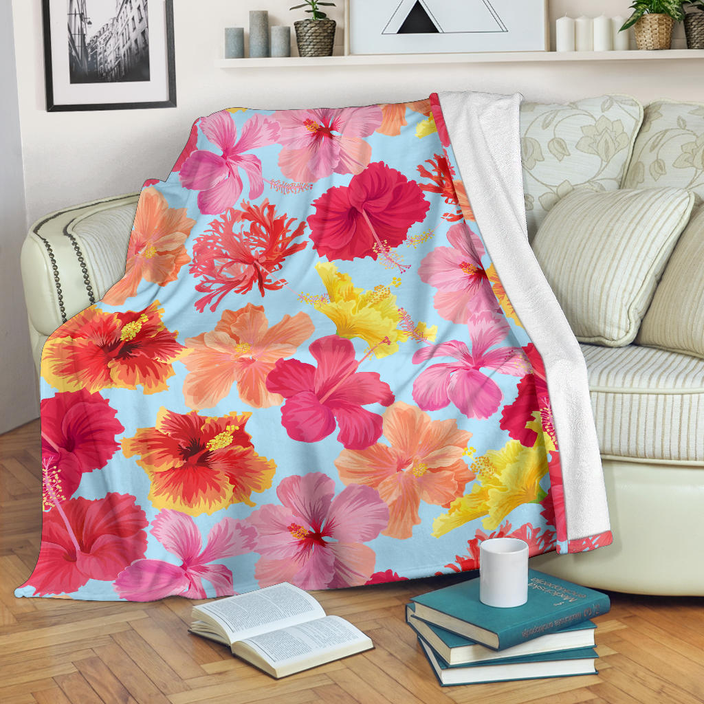 Hibiscus Pattern Print Design HB020 Fleece Blanket